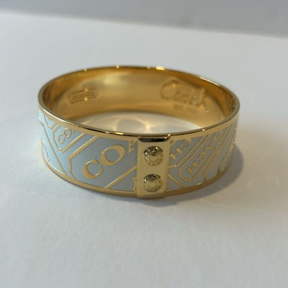 NWB COACH Vintage Gold and White Logo
Bangle Bracelet-Authentic - Picture 3 of 7